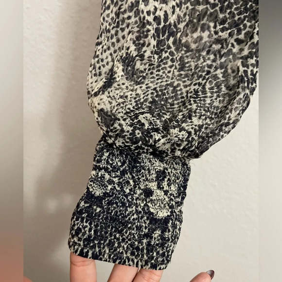 Free People Roma Snakeskin Print Crepe Blouse - Picture 8 of 12